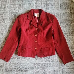 Red Vintage Genuine‎ Suede Leather Jacket Size 8 Margaret Godfrey